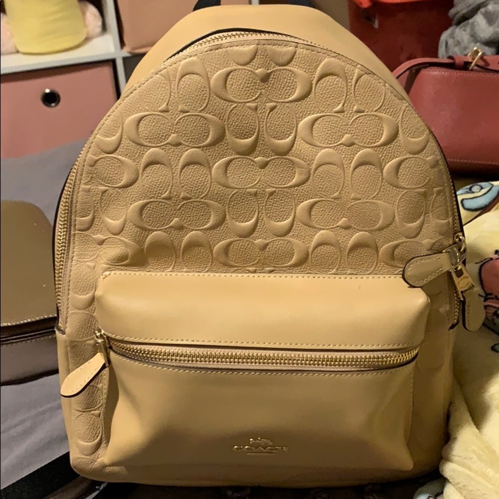 Coach nude backpack worn couple of times